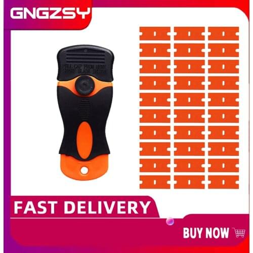 Razor Scraper Plastic Blades Car Vinyl Film Wrap Squeegee Glue Sticker Ceramic Oven Cleaner Cleaning Car Windshield E15+30P