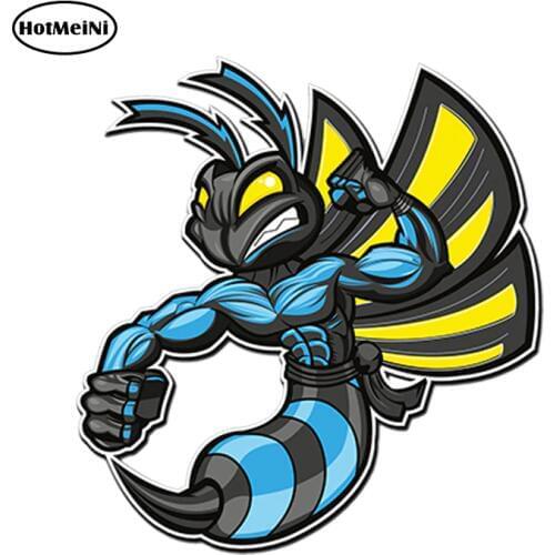 HotMeiNi Car Styling Car Sticker Blue Hornet Wasp Vinyl Stickers Bike Helmet Motorbike Laptop Decal Waterproof 13cm x 11cm