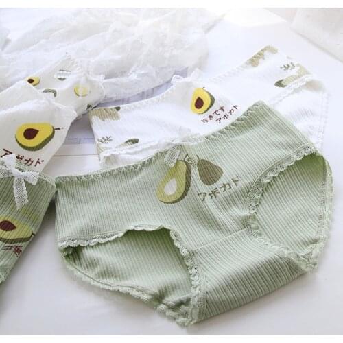 Panties For Women Sexy Underwear Lingerie Avocado Matcha Green Bow Sweet Girls Briefs Cotton Womens Briefs Underpants CMSQ618