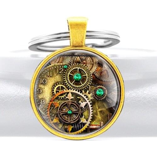Unique Steampunk Gear Key Chains Classic Men Women Punk Key Rings Pendant Jewelry Gifts