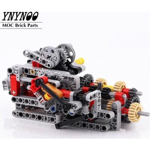 High-Tech 4 6 8 Speeds Sequential Gearbox Drive Motors System MOC Building Block Brick Bulk Parts Toy Fit for MOC Cars Parts Set