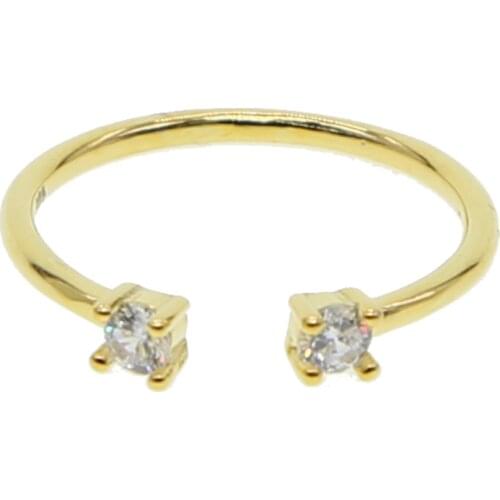 New Arrival delicate gold color Plated Temperament Ring cz Rhinestone Opening finger Ring Adjustable Jewelry Drop Shipping