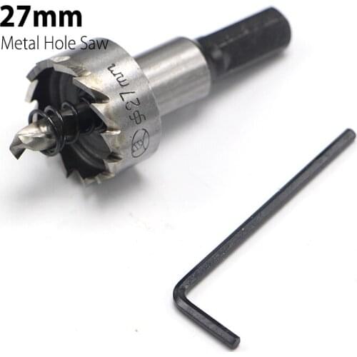 1Pc 27mm 1.06" Core Drill Bit Metal Hole Saw High Speed Steel Core Special for HSS Stainless Steel