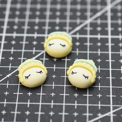1pcs/lot resin flat back Simulation closed eye girl 14mm Cabochons Scrapbooking Hair Bow Center DIY Christmas decration