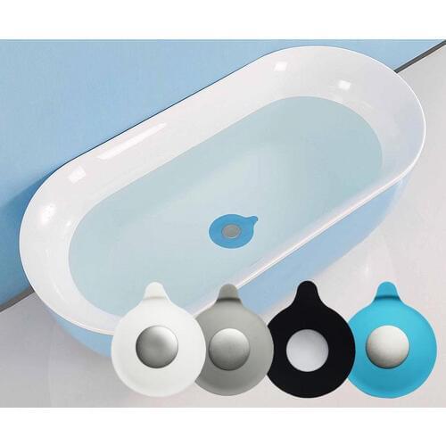 1Pack Bathtub Drain Stopper Silicone Bath Tub Drain Plug Cover Water-drop Design For Bathroom Laundry Kitchen