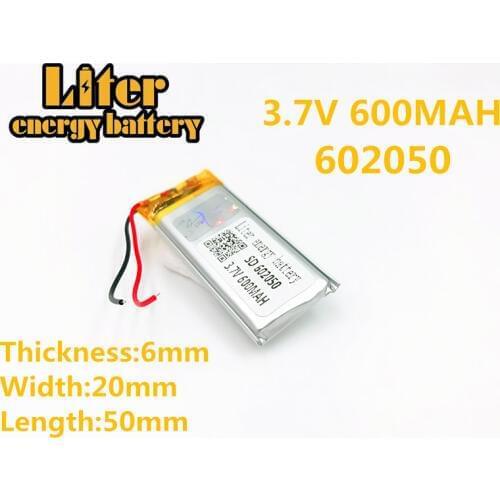 3.7 V 602050 602050P 3.7V 600mah with protection board , used for bluetooth MP3,MP4 lithium battery