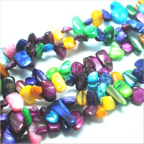 31inches lengtmulti colors shell chips mother of pearl beads accessories 10-15mm hot designs for charms bracelets new diy items