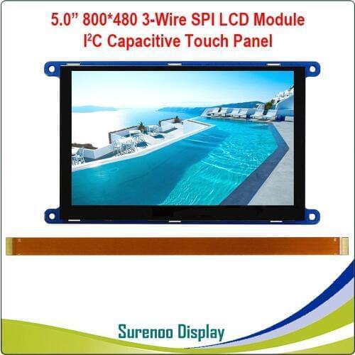 5" 5.0 Inch 800*480 800480 Serial 3-Wire SPI TFT LCD Module Display Screen With I2C Capacitive Touch Panel