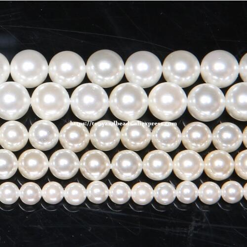 Australian South Sea Pearl Powder Round Loose Beads 4 6 8 10 12MM Pick Size for Jewelry Making DIY