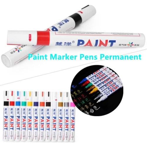 Car Waterproof Permanent Paint Marker Pen Stationery Durable Stift Tire Tread Rubber Metal Painting Brush Drawing Art Supplies