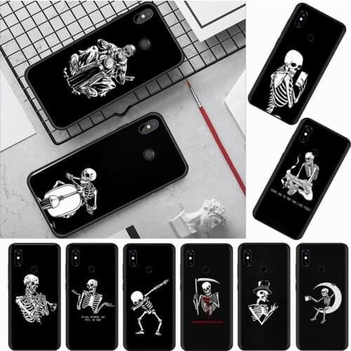 Funny Bone Skull Coque Phone Case For Xiaomi Redmi note 7 8 9 t k30 max3 9 s 10 pro lite