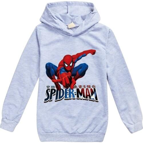 Disney Cartoon Spiderman Children Hoodies Sweatshirt Kids Pullover Tops Boys Girls 3D Spiderman Printed Clothes Spring Fall