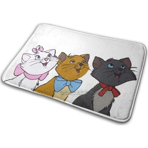 Aristocats Mat Rug Carpet Anti-Slip Bedroom Entrance Door Mat Marie Berlioz Toulouse Aristocat Aristocats Cat Cats Kitten Kitty