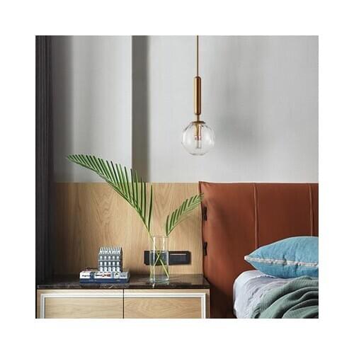 Europe Modern Concise Bedroom Bedside Small A Chandelier Single Head Restaurant Toggery Glass Round Ball Three Headlights Have