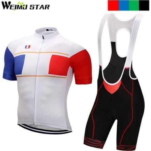 France Shirt Cycling jersey Weimostar Cycling Clothing Summer Outdoor Bike Jersey ropa ciclismo Bib Shorts cycling clothes