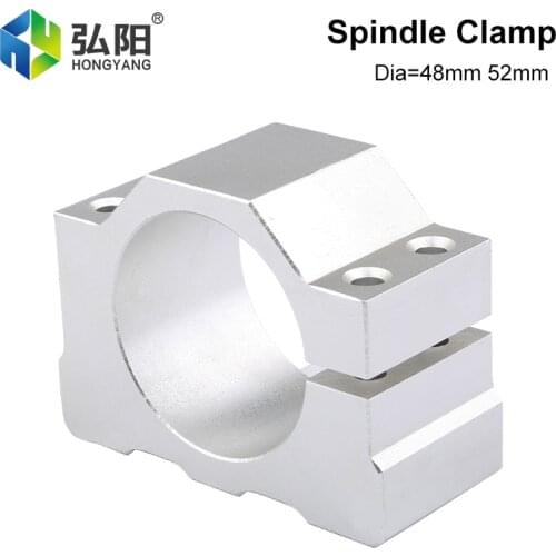 48mm 52mm Aluminum Alloy CNC Milling Machine Spindle Fixing Fixture, Engraving Machine Motor Holding Seat Bracket, With 4 Screws