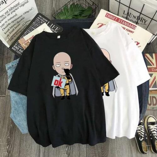 Janpanese Anime One Punch Man Manga Printed T Shirt Kawaii Saitama Ok Grunge Aesthetic Graphic Tees Men Women Summer Casual Tops