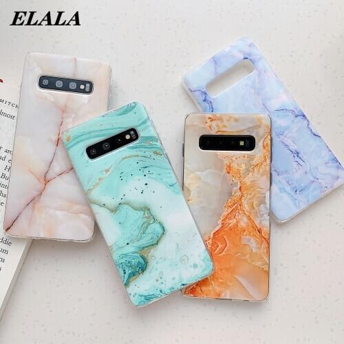 Glossy Marble Cover for Samsung Galaxy S21 S20 FE Note 20 Ultra S10e S9 S8 Plus A51 A71 A21S A41 A50 Soft Silicone Phone Case