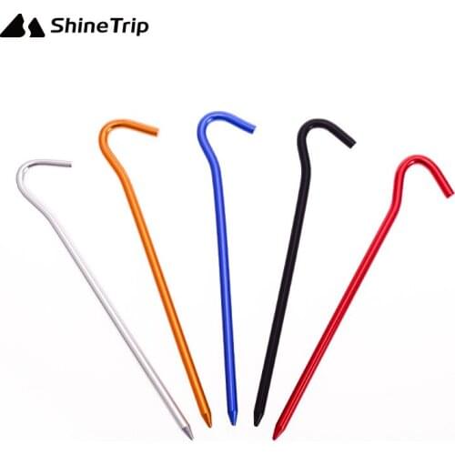 Tent Nail (10 pcs) 18cm Question Mark Shape Lengthen Tent Nail Aluminium Alloy Stake Camping Equipment Tent Peg