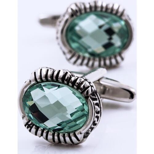 KFLK jewelry for mens brand of high quality shirt cuff links green stone cufflinks fashion wedding gift button guests