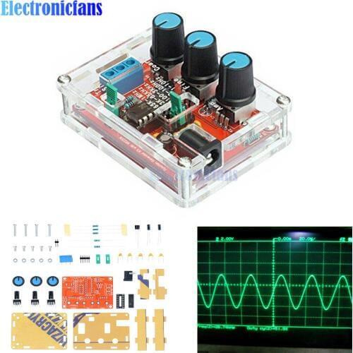 1Hz-1MHz XR2206 Function Generator Kit Square Wave Signal Generator Module Adjustable Frequency Pulse with Cover Box Protect DIY