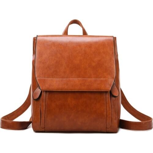 Korean Style Women Leather Backpack Fashion School Bags for Teenage Girls Travel Backpacks Female Vintage Bagpack Sac A Dos 2020