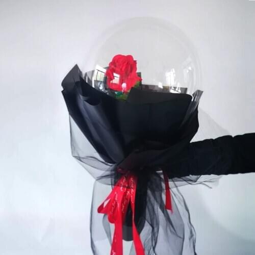 Creative Rose Flower Set Big Balloon Confession Valentines Day Gift Romantic Bright Rose Bouquet Party Gift Gifts for Couples