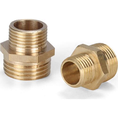 1/8" 1/4" 3/8" 1/2" 3/4" 1" PT Brass Pipe Hex Nipple Fitting Quick Adapter Male Thread Water Connector Air Pneumatic Pipe