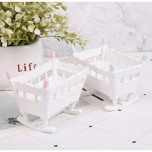 New Arrival 1:12 DollHouse Miniature Dolls Furniture Wooden Cardle Baby Bed Kids Toys