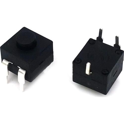 Strong Flashlight Switch 8*8*8.4 Small Micro Self-Locking Power Switch Two On And One Off Black 3 Pins
