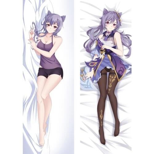 Game Genshin Impact Dakimakura Keqing Cos Hugging Body Pillow Case Anime Otaku Throw Cushion Pillowcase Peachskin