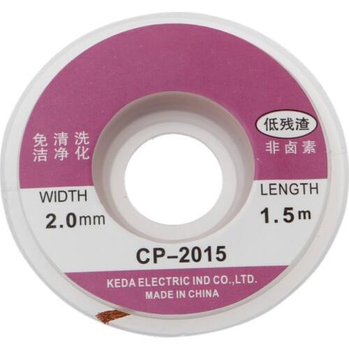 5ft 2.0mm Desoldering Braid Solder Remover Copper Wick Spool Wire Cable 1.5m Desoldering Pumps
