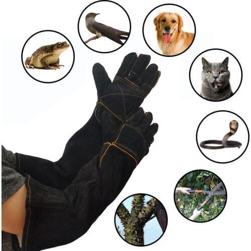 Pet Gloves Bite-resistant Gloves Two-layer Leather Support Pad Cat Dog Cutting-proof Anti-thorn Pet Gloves Pet Handling Gloves