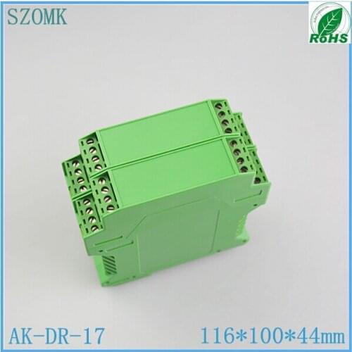 10 piece/ lot, szomk plastic din rail project enclosure 116*100*44mm plastic PLC green enclosure box