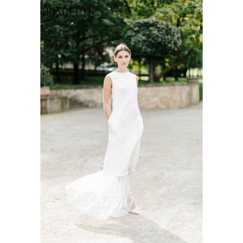 French wedding dress Sleeveless Zipper A-Line Length Wedding Dress Bridal Gowns robes de mariées