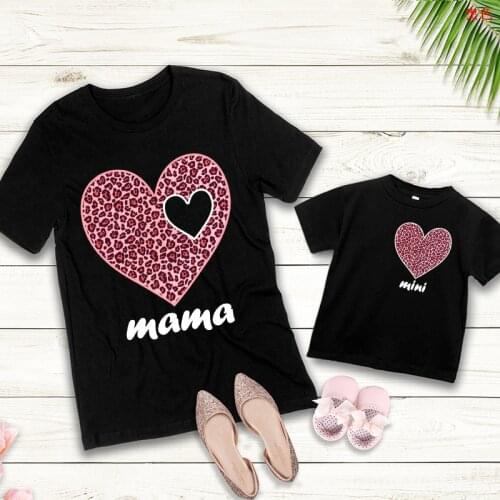Mama Letter Print Fashion Family Matching Clothes Mother Daughter Matching Family Outfits Summer Plus Size Mom Love Tshirts