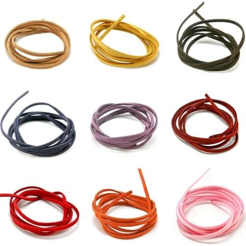 New Fashion 3MM 4M Mixed Color Flat Faux Suede Velvet Cord Jewelry string Rope Thread For DIY Jewelry Making
