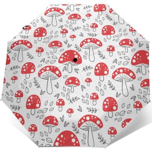 Wind Resistant Folding Automatic Umbrella Women Auto Cute Mushroom Windproof Umbrellas Rain For Men Parasol