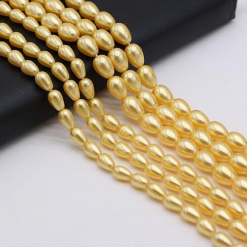 Top Quality Gold plated Imitation Pearl Beads Water Drop Shell Loose Bead for Jewelry Making DIY Necklace Earrings Crafts