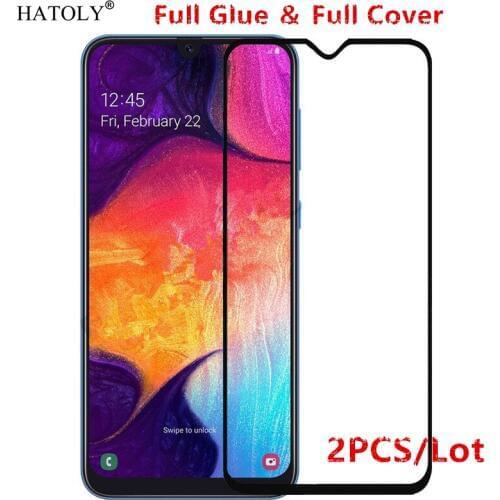 2Pcs For Samsung Galaxy A50 Glass Tempered Glass for Samsung Galaxy A50 Film Full Glue Screen Protector for Samsung Galaxy A50