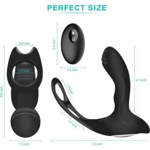 Hot Sale 10 Frequency Prostate Massager Vibrator Wireless Remote Control Anal Plug G-spot Stimulator Butt Plug Sex Toy for Men