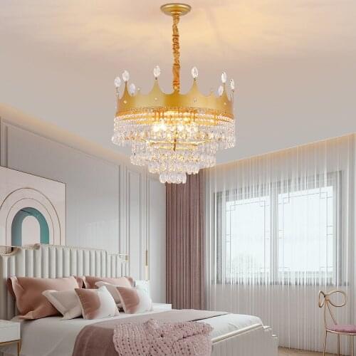 Gold Diamonds in the crown empire chandelier Antique crown crystal lamps high-quality lighting chandelier