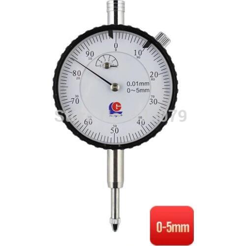 0-5mm shock proof, with jeweled dial gauge, Resolution: 0.01mm, Chinese famous "GuangLu" brand, good quality dial indicator