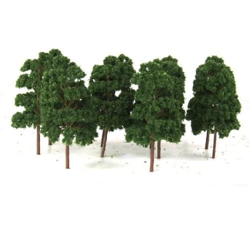 1:75 HO Guage Plastic Train Railway Model Trees Diorama Layout Set of 10pcs