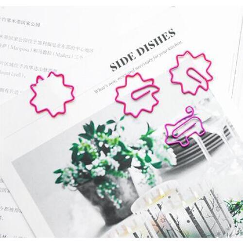 10pcs cartoon pink little cute creative flower bird paper roll tail bookmarks paper clip learning office supplies s