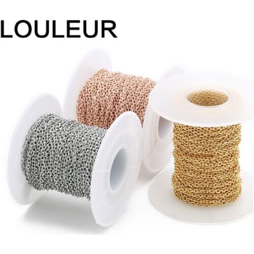 10 Yards/roll 1/1.5/2/2.5/3mm Stainless Steel Chains Bulk Necklace Components Cross Link Chain For DIY Jewelry Making Findings