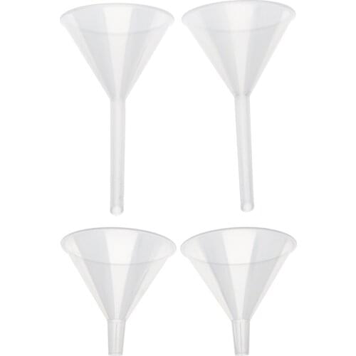 2x Plastic Transparent Funnel for Kitchen Laboratory Garage Car Liquid 150mm
