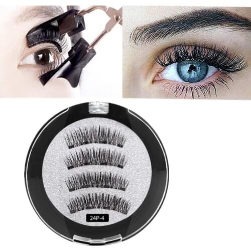 3D magnetic eyelashes With 3/4 Magnets handmade makeup Mink eyelashes extended false eyelashes Reusable false eyelashes Dropship