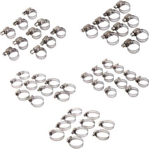 50Pcs 5 Size Adjustable Fuel Line Jubilee Hose Spring Clamp Petrol Pipe Clip