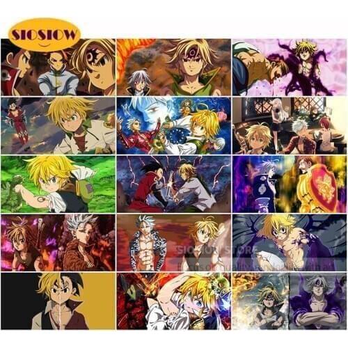 5d Diamond Painting Anime The Seven Deadly Sins Picture Full Square Drill Handmade Embroidery Cross Stitch Home Wall Decoration